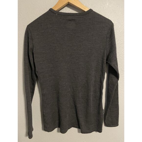 Meriwool Womens Top Medium Gray Merino Wool Base Layer Stretch Lightweight FLAW - Picture 4 of 11